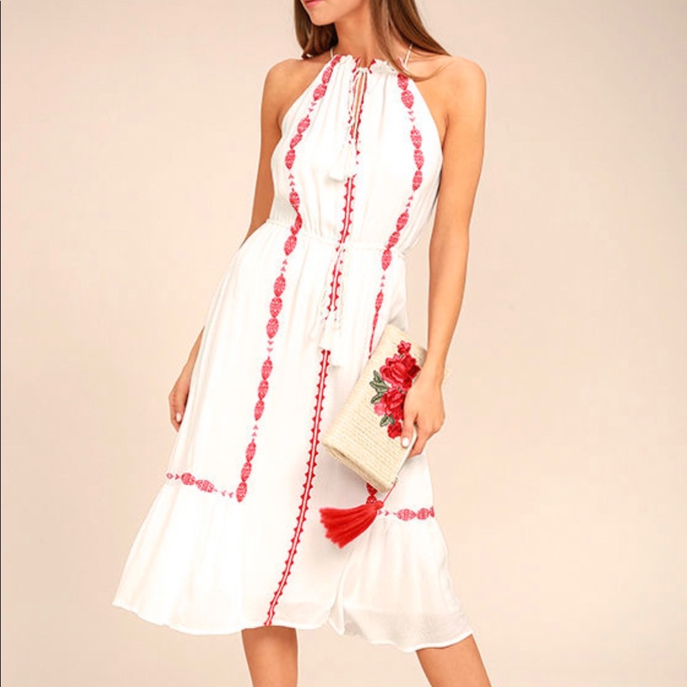 Lulu’s “When You Smile” halter dress